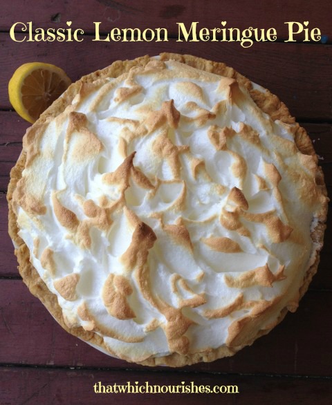 Classic Lemon Meringue Pie -- The perfect slice of lemon pie. Bright, lemony custard baked under a fluffy meringue sure to knock socks off. | thatwhichnourishes.com