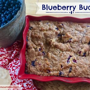 Blueberry Buckle -- Just like your grandma would have made, this is a moist, tender cake studded with blueberries and blanketed with a buttery, cinnamony streusel. | thatwhichnourishes.com