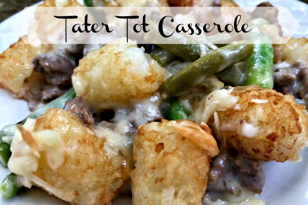 Tater Tot Casserole -- Ultimate comfort food. Made with just a few pantry ingredients, this meal comes together in minutes and nourishes body and heart. | thatwhichnourishes.com