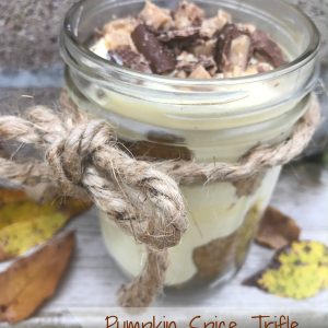 Pumpkin Spice Trifle -- Layers of spice cake from scratch, homemade maple pudding, and whipped cream with toffee make this a crowd favorite | thatwhichnourishes.com