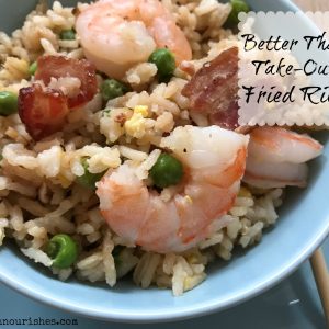 Better Than Take Out Fried Rice -- An easy homemade shrimp or chicken fried rice recipe with some flavorful extras including bacon and edamame. | thatwhichnourishes.com