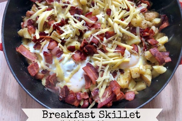 Breakfast Skillet -- Your favorite elements of breakfast (bacon, potatoes and eggs) made in one skillet and covered in cheese. Does it get any better? | thatwhichnourishes.com