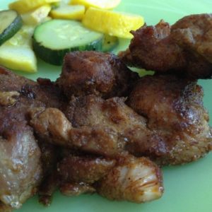 Honey Spiced Chicken Thighs (and roasted summer veggies)