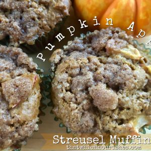 Pumpkin Apple Streusel Muffins -- All the fall flavors come to life in these pillowy soft pumpkin muffins studded with chunks of baked apple and blanketed with a drool-worthy streusel topping. | thatwhichnourishes.com