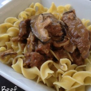 Beef Stroganoff -- Classic stroganoff made easy in the crockpot or stovetop. Tender beef in a rich gravy served over noodles or polenta. | thatwhichnourishes.com