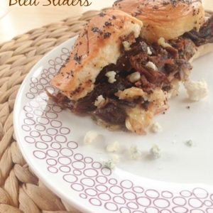 Loaded Roast Beef and Bleu Sliders -- A combination of roast beef, sautéed mushrooms and onions, bleu cheese and horseradish sauce that is easy to make and delicious every time. | thatwhichnourishes.com