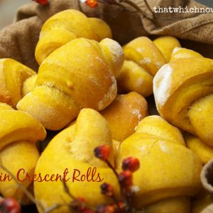 Pumpkin Crescent Rolls -- soft, light homemade crescent rolls with a hint of pumpkin richness | thatwhichnourishes.com