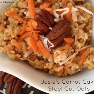 Josie's Carrot Cake Steel Cut Oatmeal -- It's as easy as oatmeal to make a spectacular breakfast or lunch packed FULL of wholesome goodness and nutrition, and tastes like a dessert. | thatwhichnourishes.com