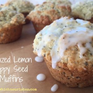 Glazed Lemon Poppy Seed Muffins -- Perfect, light, fluffy, lemony muffins with bright, tart lemon glaze. | thatwhichnourishescom