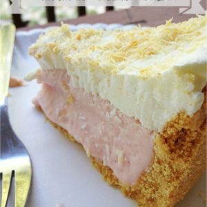 Luscious Lemonade Pie -- A tart, creamy lemonade flavored filling is piled high inside a buttery graham cracker crust and kept in the freezer for that day when you just need perfect pie. | thatwhichnourishes.com