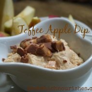 Toffee Apple Dip -- Tangy cream cheese gets sweetened and jazzed up with spices and toffee bits. | thatwhichnourishes.com