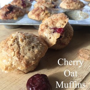 Cherry Oat Muffins -- Hearty oat muffins, studded with whole tart cherries and a hint of almond extract, these make the perfect snack. | thatwhichnourishes.com
