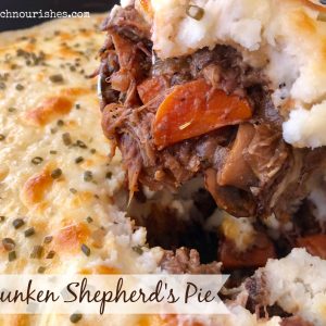 Drunken Shepherd's Pie -- Shepherd's pie ramped up several notches with added layers of flavors and spices. Comfort food at its finest with layers of roast beef braised in beer, tender vegetables, and cheesy mashed potatoes. | thatwhichnourishes.com