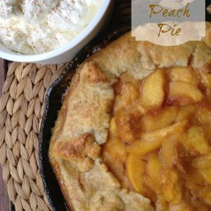Rustic Peach Pie -- It has all the soft, peachy deliciousness you crave in a rustic, almond crust in a cast iron skillet which just adds charm to the drool-worthiness. | thatwhichnourishes.com