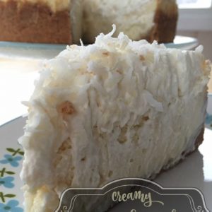 Creamy Coconut Cheesecake -- With a vanilla wafer and coconut crust, a layer of creamy coconut flavored cheesecake, and a coconut whipped cream topping, you are gonna be famous for this one. | thatwhichnourishes.com