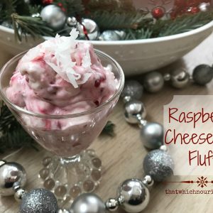 Raspberry Cheesecake Fluff -- Filled with all of the goodness of raspberries, cream cheese, fresh whipped cream, and angelic, fluffy mini marshmallows, this is fluffy fruity fabulousness at its finest. | thatwhichnourishes.com