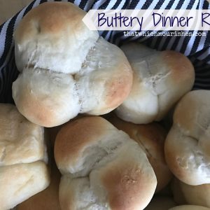 Buttery Dinner Rolls -- Perfect, soft white dinner rolls made almost as quickly as the pre-made variety, but full of homemade goodness. | thatwhichnourishes.com