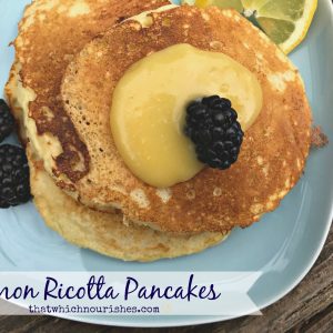 Lemon Ricotta Pancakes are melt-in-your-mouth tender pancakes that are almost crepe-like with a hint of lemon. This is how to put a delightful spin on breakfast or brunch. | thatwhichnourishes.com