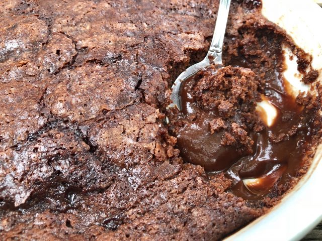 Gooey Chocolate Cobbler -- Because what is better than Gooey Chocolate Cobbler easily made with pantry ingredients into a showstopping, dessert with a molten center and crispy edges? | thatwhichnourishes.com