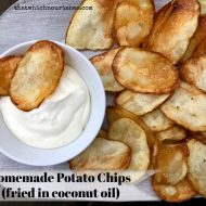 Homemade Potato Chips fried in coconut oil -- There's never been a better potato chip than the warm and salted one fresh from the fryer made in coconut oil. | thatwhichnourishes.com