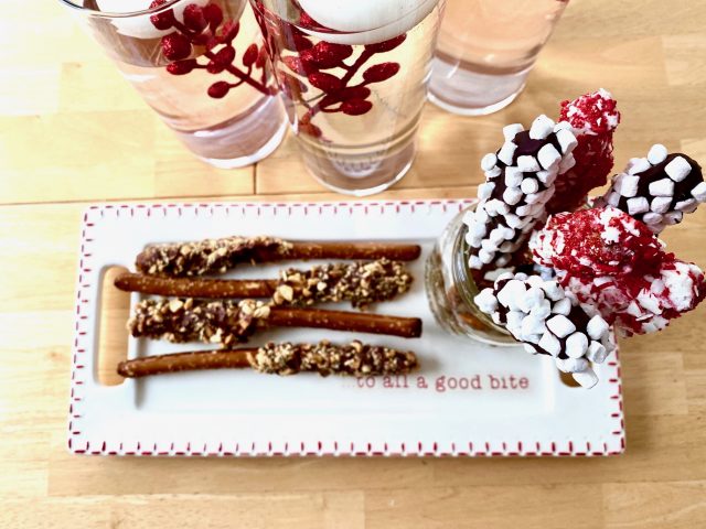 Chocolate Dipped Pretzel Sticks -- An easy, no-bake crowd-pleaser, these Chocolate Dipped Pretzel Sticks are that perfect, sweet and salty flavor combo we all crave! Perfect for a party! | thatwhichnourishes.com