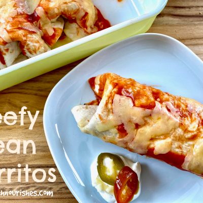 Beefy Bean Burritos -- Beef and bean burritos made with a few simple ingredients that turn into a magical, gooey, delicious meal you'll crave again and again. | thatwhichnourishes.com