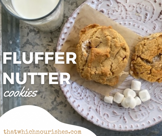 Fluffernutter Cookies -- Are these the best cookie you'll ever have? It is quite likely. You know you want this perfectly textured peanut buttery cookie with caramelized, chewy edges and puddles of gooey marshmallows. | thatwhichnourishes.com