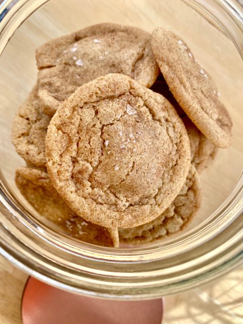 Sea Salt Brown Butter Snickerdoodles -- Take a cinnamon-y, sugary, buttery-good cookie, fill it with caramel, flavor it with brown butter, and sprinkle it with flaky sea salt and you've got gooey goodness packed full of deliciousness. | thatwhichnourishes.com