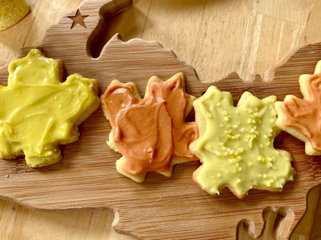 Perfect Frosted Sugar Cookies (fall) -- These delicious beauties have a perfectly sweet frosting that sets perfectly and an easy-to-work-with, perfectly crispy dough that cuts into any shape, these are as pretty as they are delightful to eat! | thatwhichnourishes.com