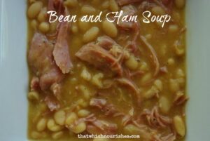 Bean and Ham Soup -- A thick and hearty soup made with a leftover ham bone and white beans. With just a few ingredients dropped in a pot, you can have a rich, savory, nourishing dinner. | thatwhichnourishes.com