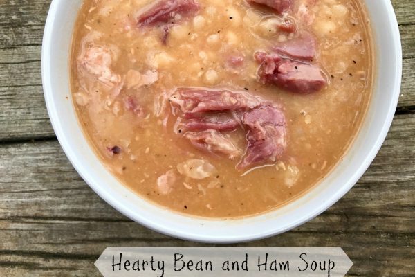 Hearty Bean and Ham Soup -- A thick and hearty soup made with a leftover ham bone and white beans. A few ingredients dropped in a pot turns into a rich, savory, nourishing dinner. | thatwhichnourishes.com