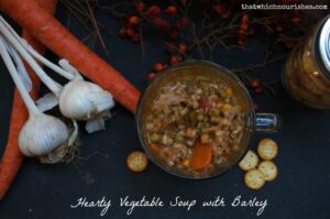 Hearty Vegetable Soup with Barley -- Savory, nutritious, and full of spices, vegetables, and leftover pork roast, beef roast, or ground beef | thatwhichnourishes.com