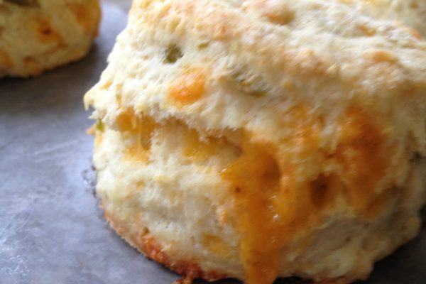 Jalapeño Cheddar Biscuits -- Fluffy, buttery, cheesy bites of yum with goozey cheese and a kick of spice with bits of jalapeños. Spicy, buttery, perfectly fluffy biscuits. | thatwhichnourishes.com