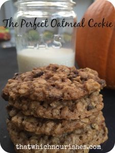 The Perfect Oatmeal Cookie -- Chewy oatmeal cookies packed with all the fall flavores. | thatwhichnourishes.com