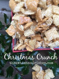 Christmas Crunch -- Gooey, sweet, crunchy, can't leave it alone amazingness. One bite and you'll be hooked!! Sorry, not sorry! | thatwhichnourishes.com