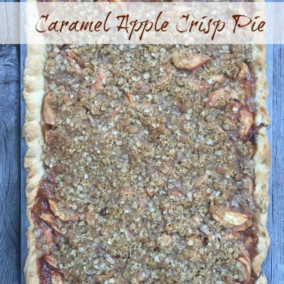 Caramel Apple Crisp Pie -- If Apple Crisp and Apple Pie had a baby and you smothered it with caramel or glaze, this would be the yummy baby | thatwhichnourishes.com