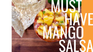 Must-Have Mango Salsa -- A delightful blend of sweet and a bit spicy (totally adjustable to taste) and comes together in minutes. Great on fish or chicken or as a snack! | thatwhichnourishes.com