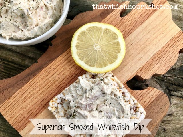 Superior Smoked Whitefish Dip -- A crowd-pleasing dip packed with lemon, dill, garlic, and the star of the show, flaky smoked whitefish. | thatwhichnourishes.com