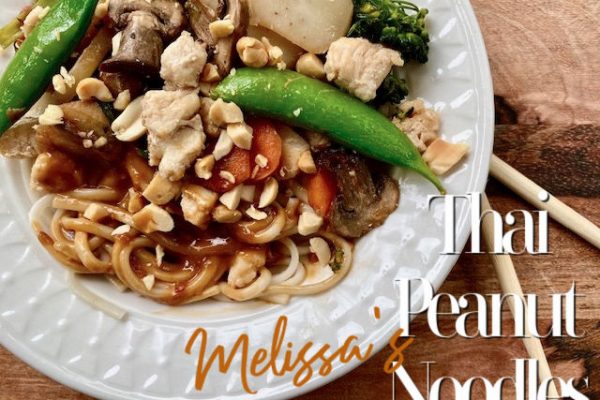 Melissa's Thai Peanut Noodles -- Simple ingredients and a fast and oh-so-delicious Asian peanut sauce come together in a savory winner of a dinner you will love for it's ease and amazing flavors. | thatwhichnourishes.com