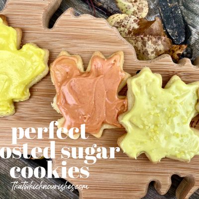 Perfect Frosted Sugar Cookies (fall) -- These delicious beauties have a perfectly sweet frosting that sets perfectly and an easy-to-work-with, perfectly crispy dough that cuts into any shape, these are as pretty as they are delightful to eat! | thatwhichnourishes.com