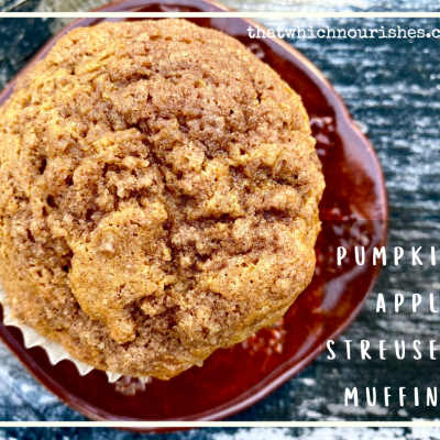 Pumpkin Apple Streusel Muffins -- All the fall flavors come to life in these pillowy soft pumpkin muffins studded with chunks of baked apple and blanketed with a drool-worthy streusel topping. | thatwhichnourishes.com