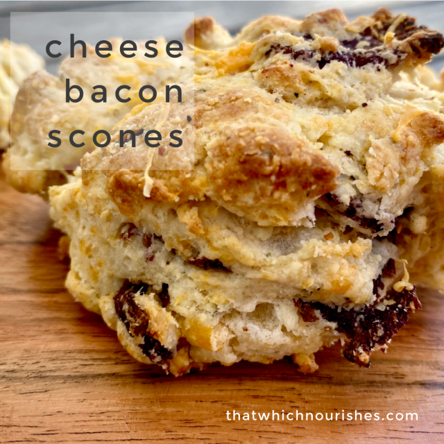 Cheese Bacon Scones -- The softest butteriest cheesiest bacon scone that ever happened. | thatwhichnourishes.com