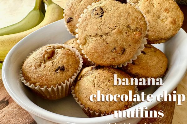Banana Chocolate Chip Muffins -- The yummiest way to use up those extra bananas! Add chocolate chips for a little extra sweet! | thatwhichnourishes.com